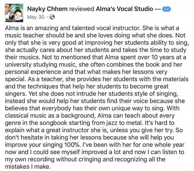 Alma’s Vocal Academy