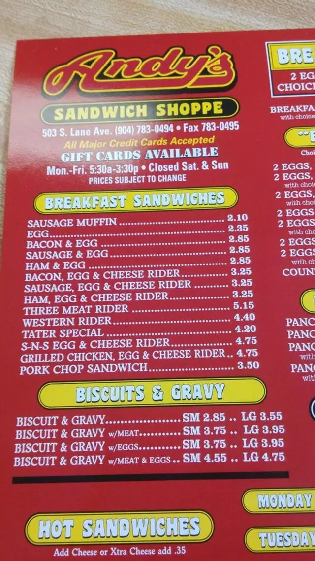 Andy’s Sandwich Shoppe
